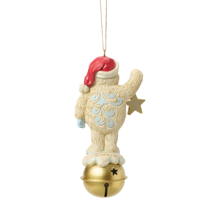 Jim Shore Rudolph Traditions: Bumble on Jingle Bell Hanging Ornament sparkle-castle