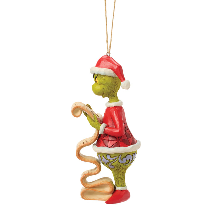 Jim Shore The Grinch: Grinch With List Hanging Ornament sparkle-castle