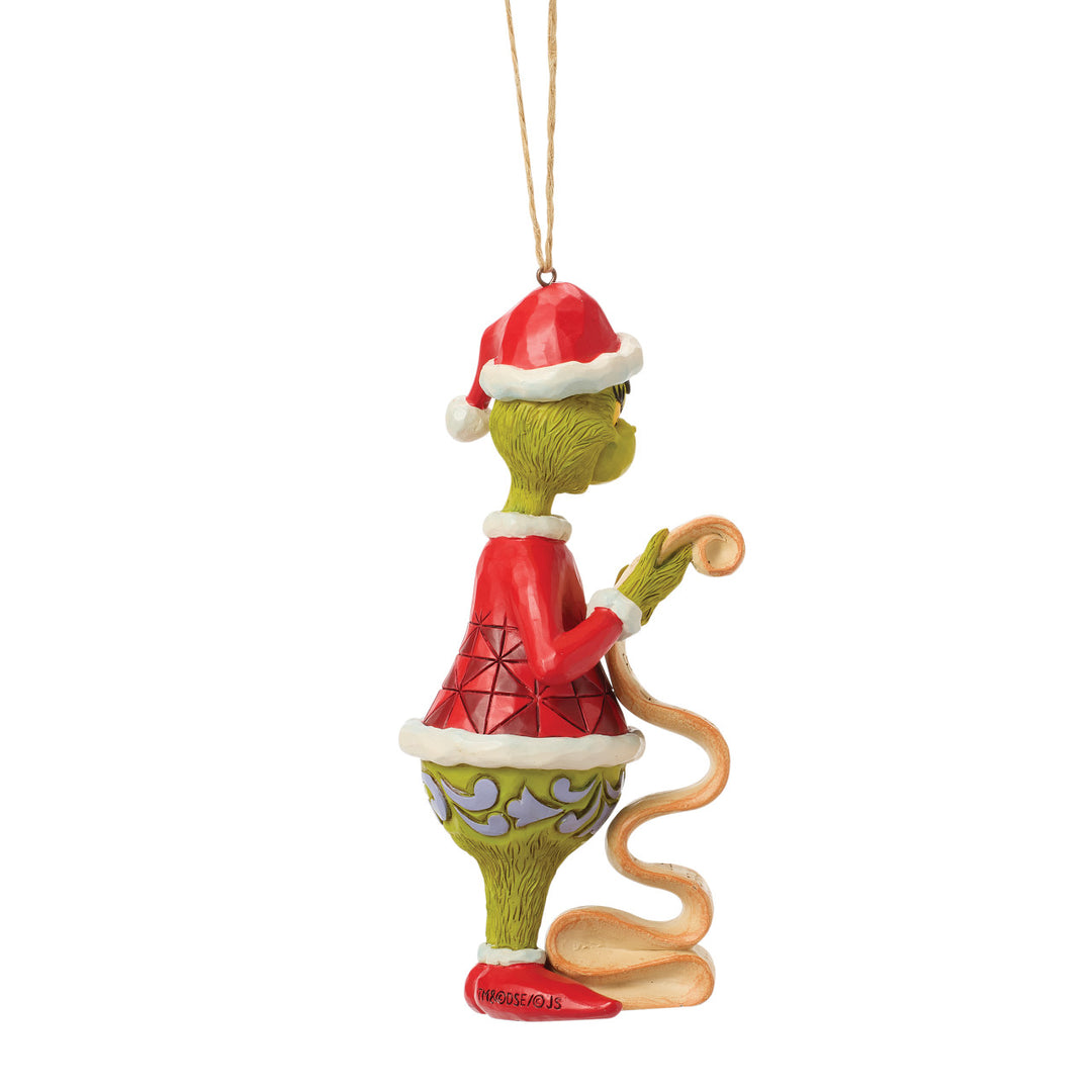 Jim Shore The Grinch: Grinch With List Hanging Ornament sparkle-castle