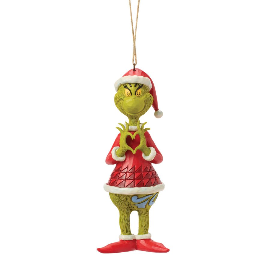 Jim Shore The Grinch: Grinch With Heart Hands Hanging Ornament sparkle-castle