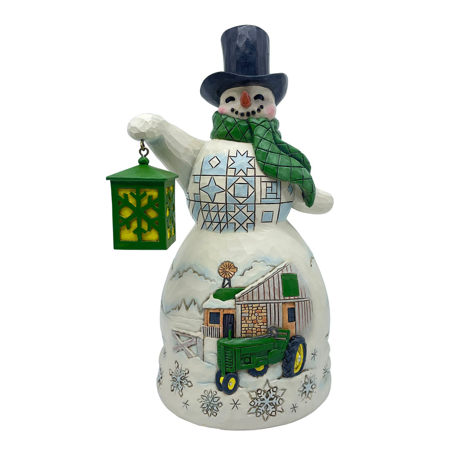 Jim Shore John Deere: Snowman With Scene Figurine sparkle-castle