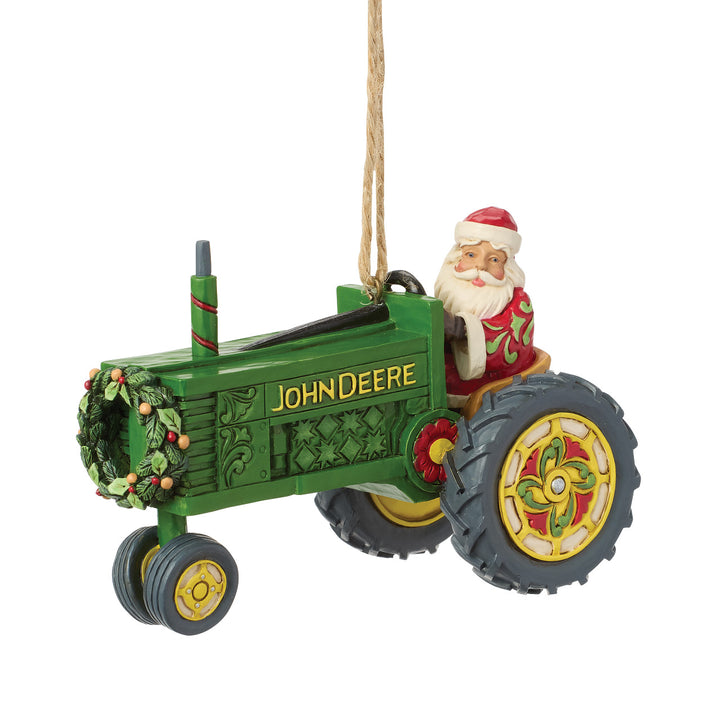 Jim Shore John Deere: Santa In John Deere Tractor Hanging Ornament sparkle-castle