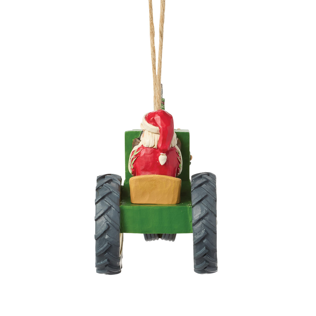 Jim Shore John Deere: Santa In John Deere Tractor Hanging Ornament sparkle-castle