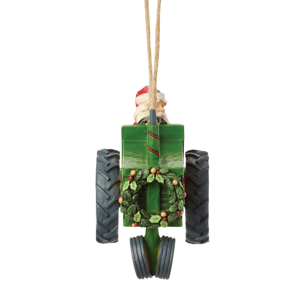 Jim Shore John Deere: Santa In John Deere Tractor Hanging Ornament sparkle-castle