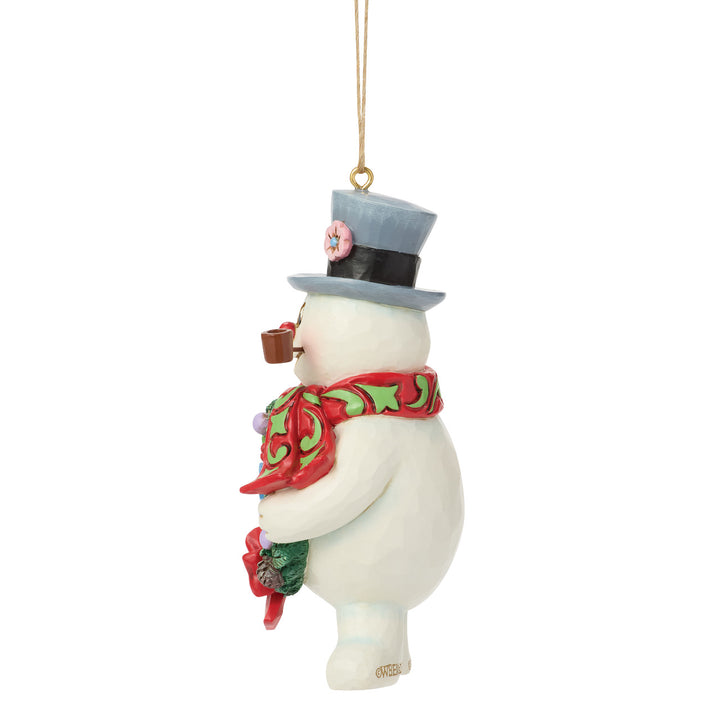 Jim Shore Frosty the Snowman: Dated 2026 Frosty Holding Wreath Hanging Ornament sparkle-castle