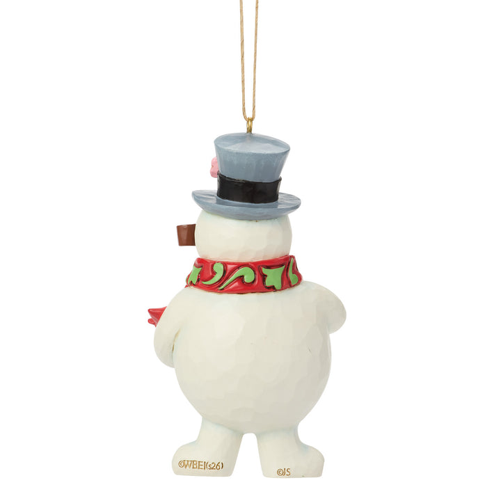 Jim Shore Frosty the Snowman: Dated 2026 Frosty Holding Wreath Hanging Ornament sparkle-castle
