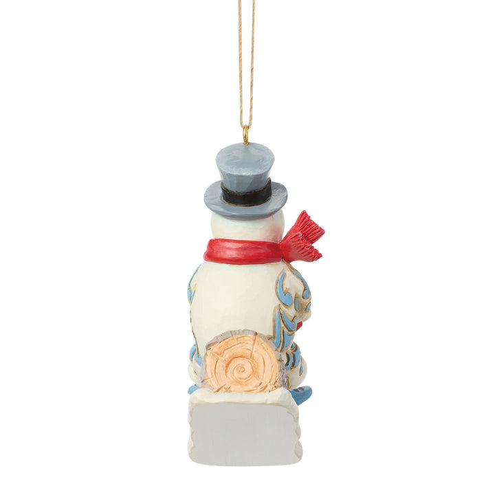 Jim Shore Frosty the Snowman: Frosty & Karen Sledding Hanging Ornament sparkle-castle