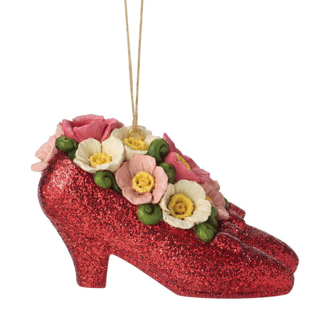 Jim Shore Wizard of Oz: Ruby Slippers With Poppies Hanging Ornament sparkle-castle