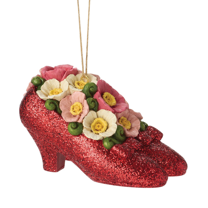 Jim Shore Wizard of Oz: Ruby Slippers With Poppies Hanging Ornament sparkle-castle