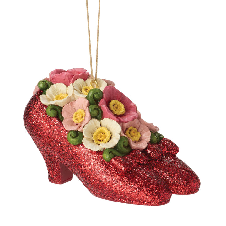 Jim Shore Wizard of Oz: Ruby Slippers With Poppies Hanging Ornament sparkle-castle