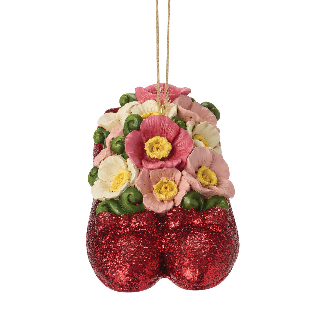 Jim Shore Wizard of Oz: Ruby Slippers With Poppies Hanging Ornament sparkle-castle