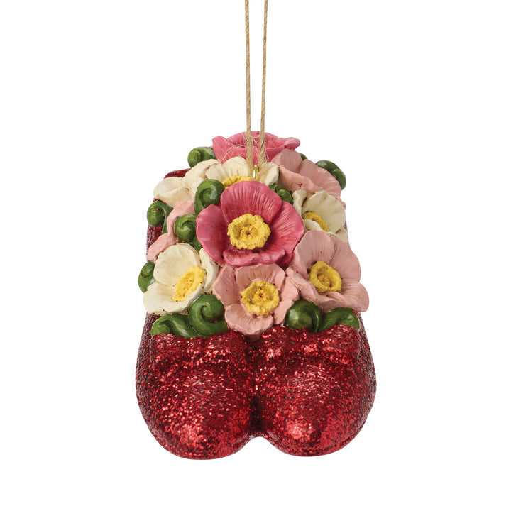 Jim Shore Wizard of Oz: Ruby Slippers With Poppies Hanging Ornament sparkle-castle
