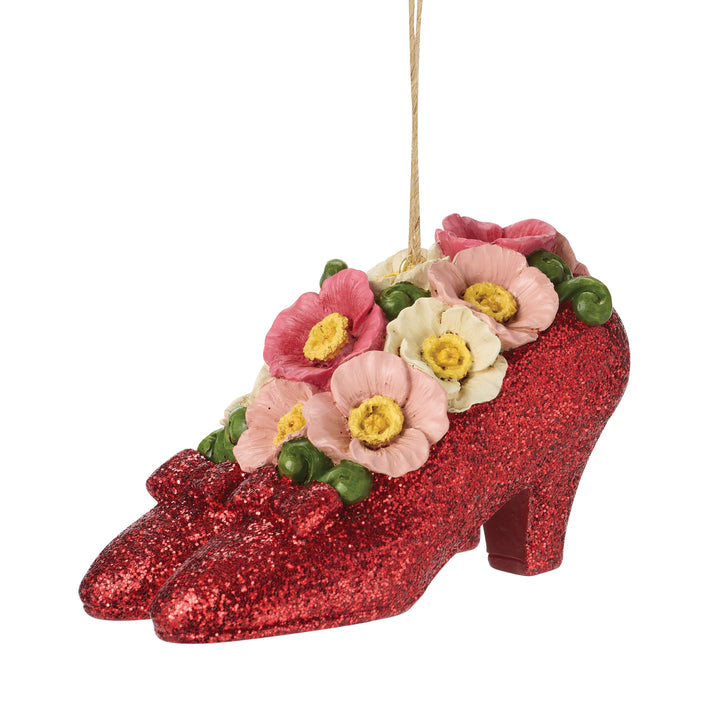 Jim Shore Wizard of Oz: Ruby Slippers With Poppies Hanging Ornament sparkle-castle