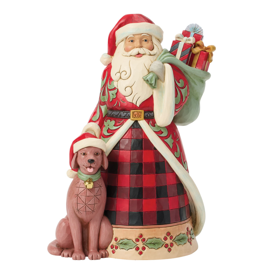 Jim Shore Heartwood Creek: Highland Glen Santa With Pet Dog Figurine sparkle-castle
