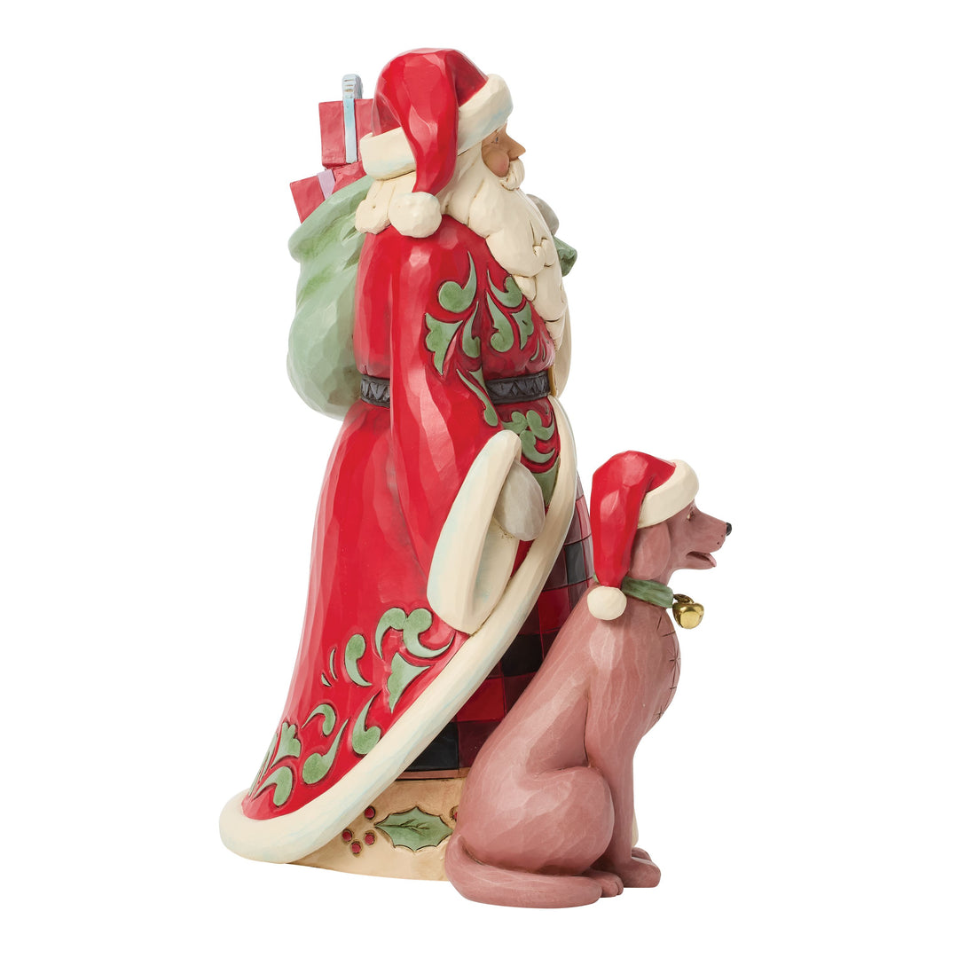 Jim Shore Heartwood Creek: Highland Glen Santa With Pet Dog Figurine sparkle-castle