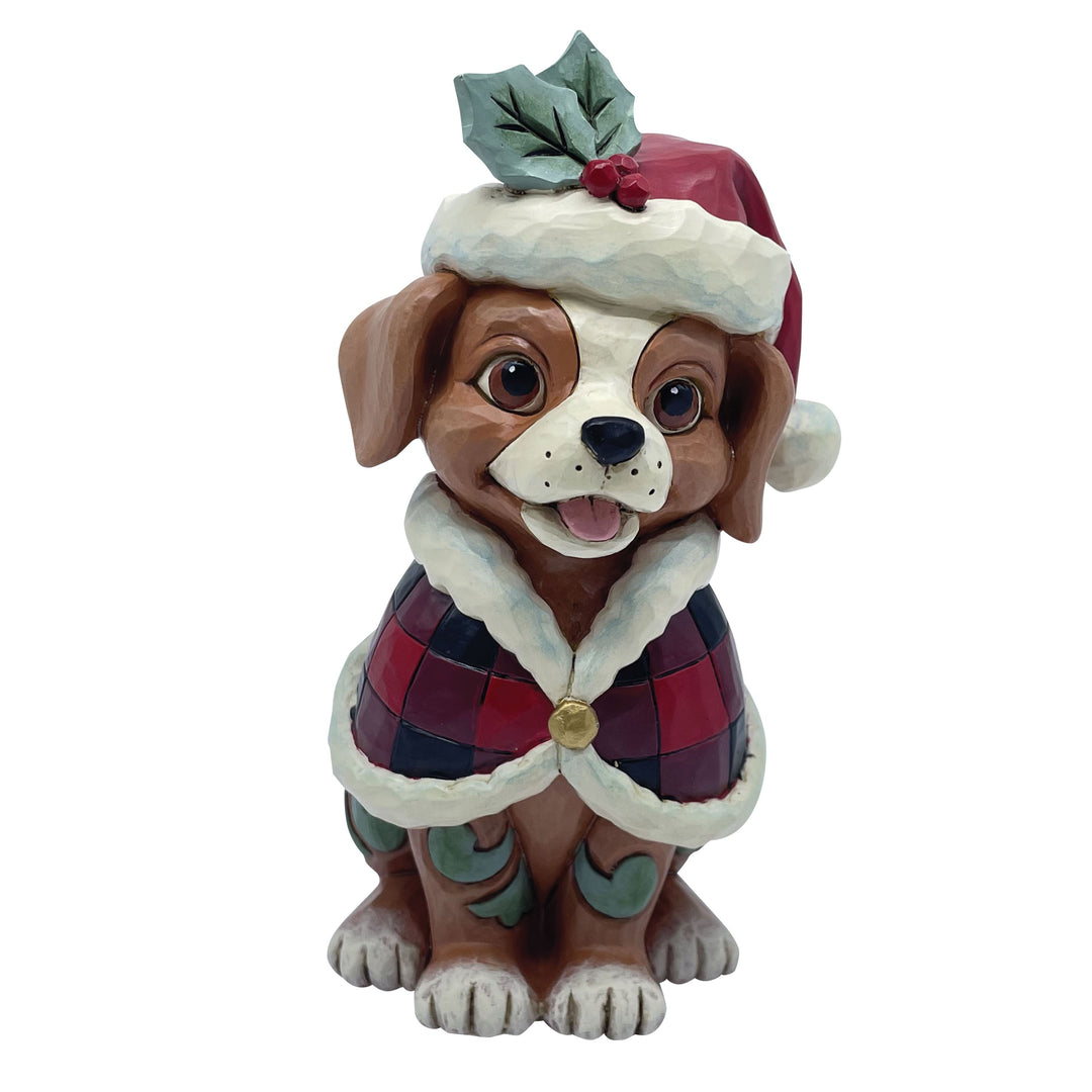 Jim Shore Heartwood Creek: Highland Glen Dog In Plaid Cape Figurine sparkle-castle
