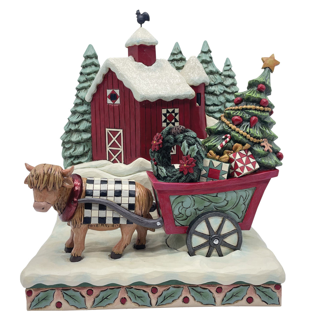 Jim Shore Heartwood Creek: Highland Glen Barn Scene Figurine sparkle-castle