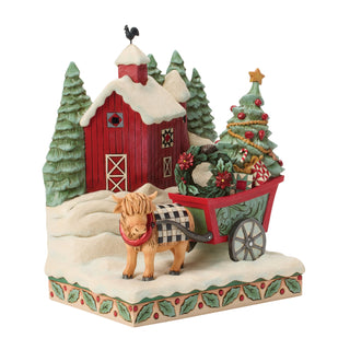 Jim Shore Heartwood Creek: Highland Glen Barn Scene Figurine sparkle-castle