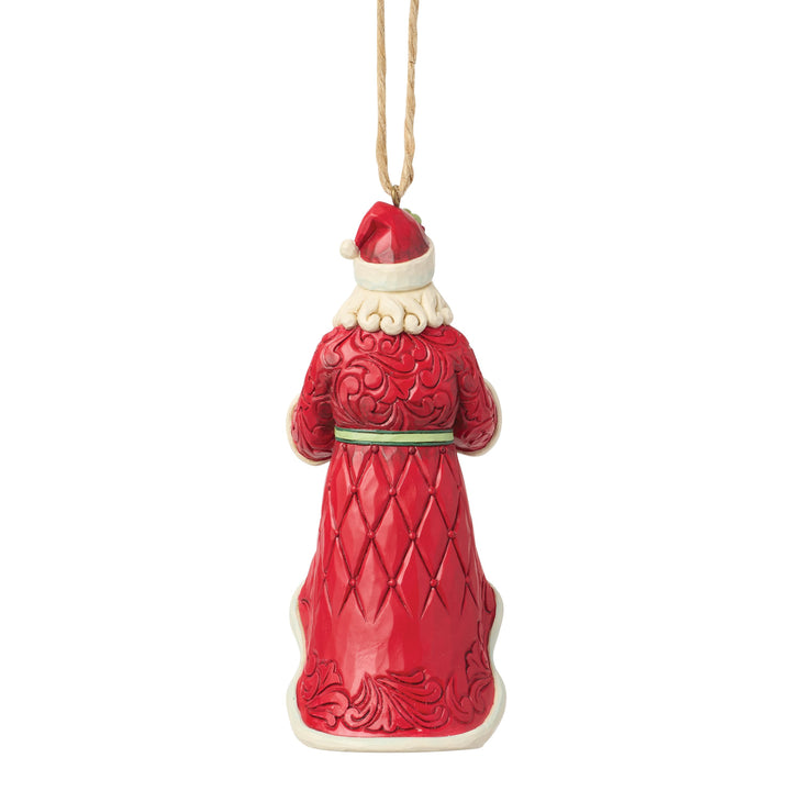 Jim Shore Heartwood Creek: Santa Holding Wreath Hanging Ornament sparkle-castle