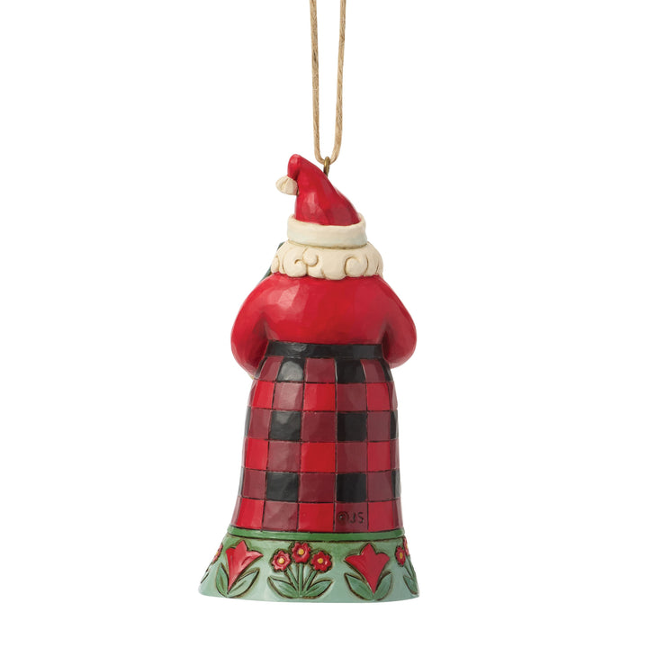 Jim Shore Heartwood Creek: Highland Glen Santa With Cardinals Hanging Ornament sparkle-castle