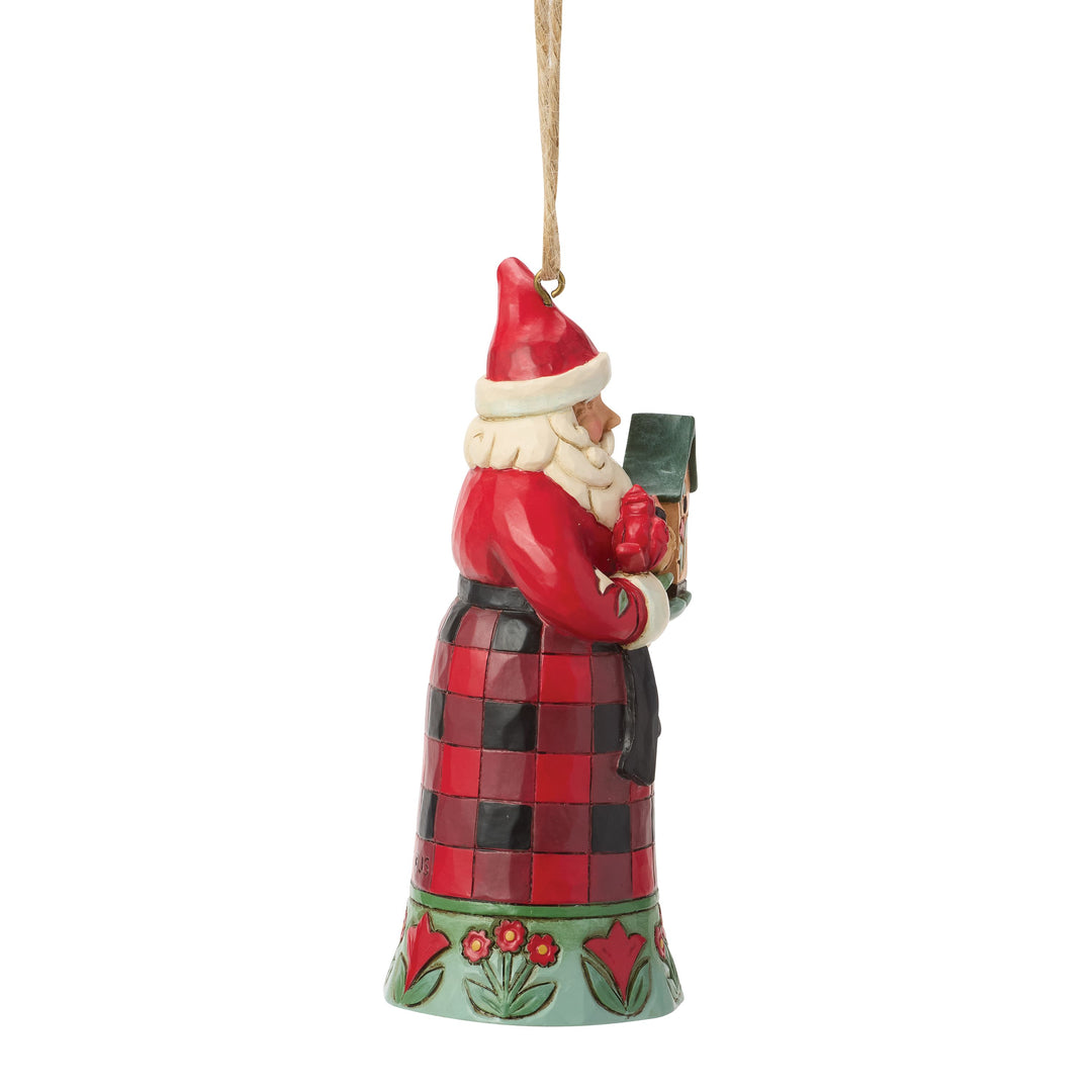 Jim Shore Heartwood Creek: Highland Glen Santa With Cardinals Hanging Ornament sparkle-castle