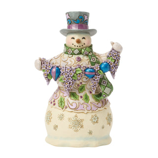 Jim Shore Heartwood Creek: Purple Snowman Figurine sparkle-castle