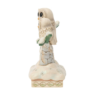 Jim Shore Heartwood Creek: White Woodland Owls On Branch Figurine sparkle-castle