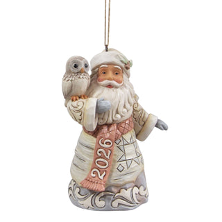 Jim Shore Heartwood Creek: White Woodland Dated 2026 Santa Hanging Ornament sparkle-castle