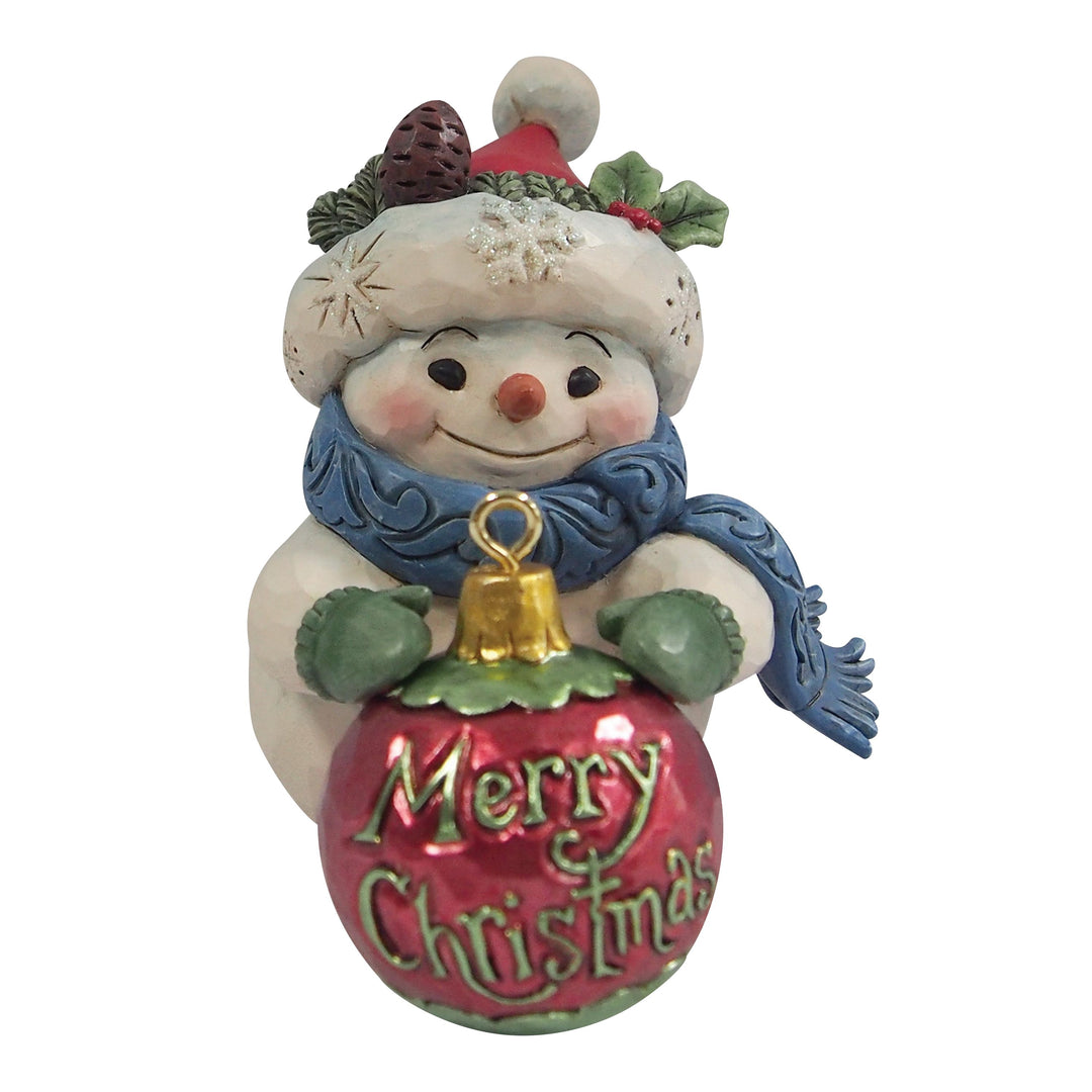 Jim Shore Heartwood Creek: Snowman Ball Ornament Miniature Figurine sparkle-castle