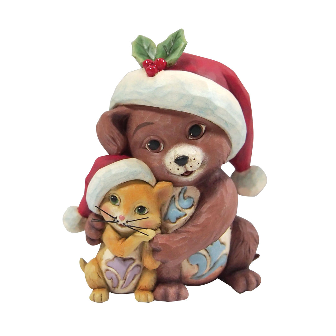 Jim Shore Heartwood Creek: Dog and Cat Hugging Miniature Figurine sparkle-castle