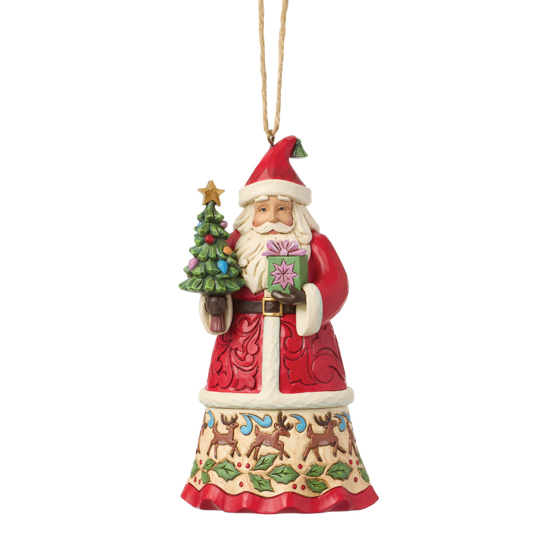 Jim Shore Heartwood Creek: Santa With Gifts Hanging Ornament sparkle-castle