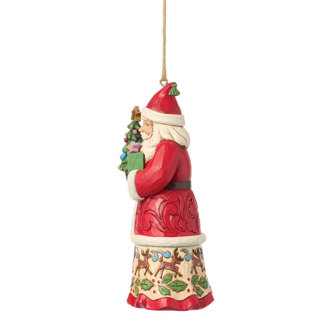 Jim Shore Heartwood Creek: Santa With Gifts Hanging Ornament sparkle-castle