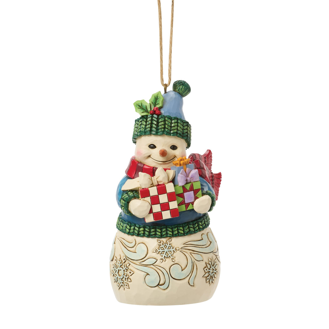 Jim Shore Heartwood Creek: Snowman with Arms Full Hanging Ornament sparkle-castle