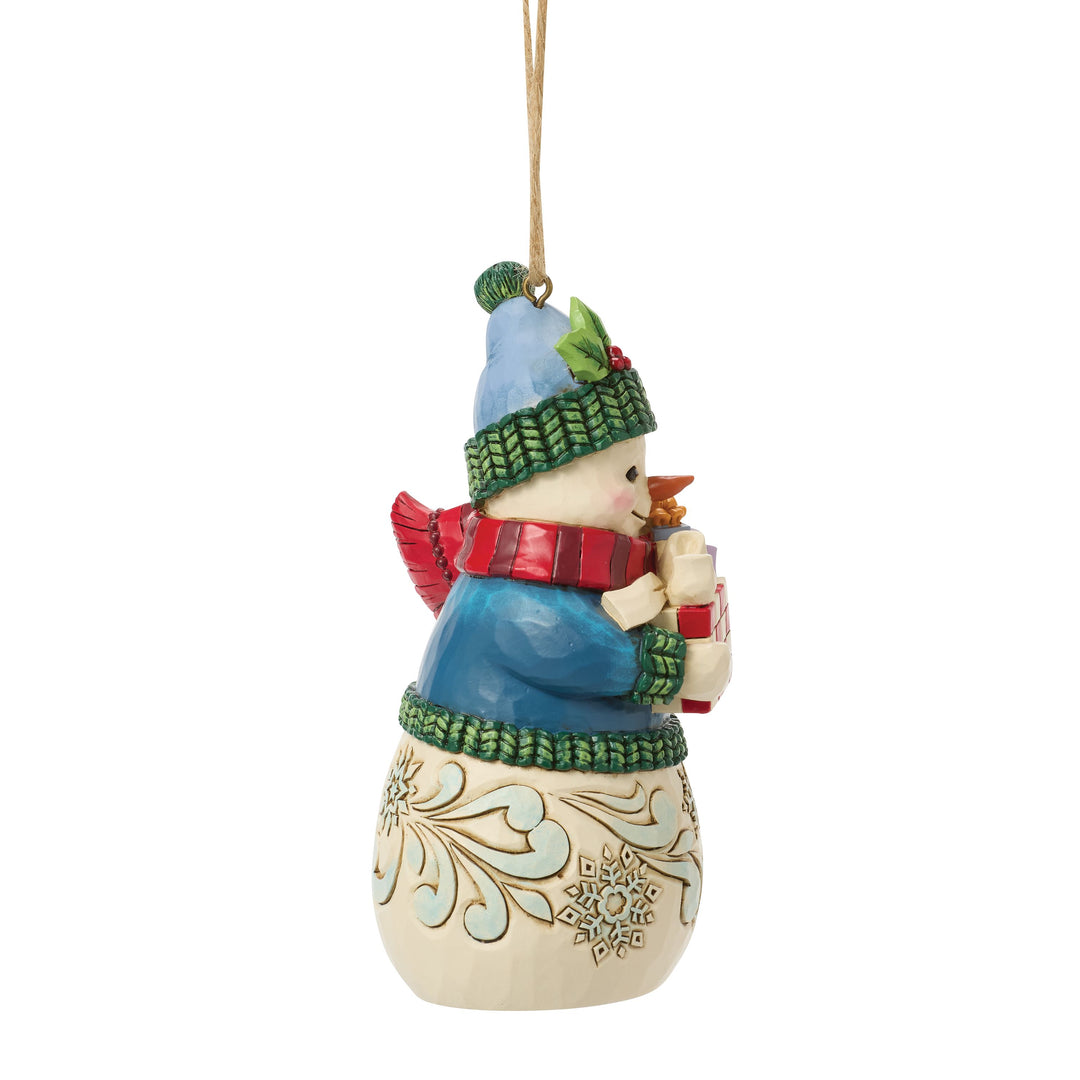 Jim Shore Heartwood Creek: Snowman with Arms Full Hanging Ornament sparkle-castle