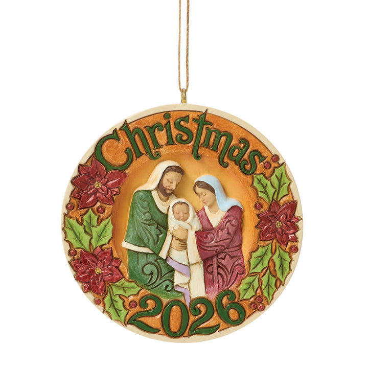 Jim Shore Heartwood Creek: Dated 2026 Holy Family Coin Hanging Ornament sparkle-castle