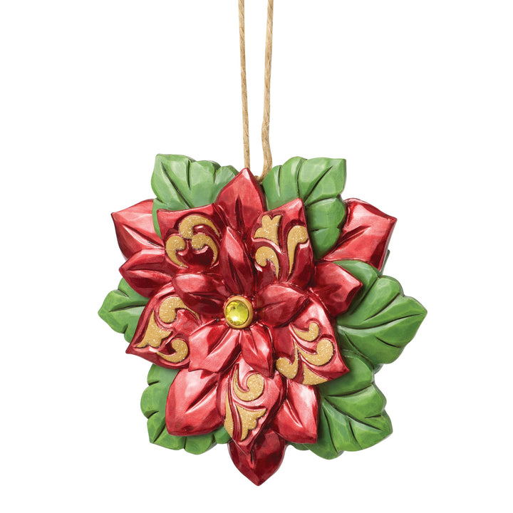 Jim Shore Heartwood Creek: 13th Annual Legend Of The Poinsettia Hanging Ornament sparkle-castle