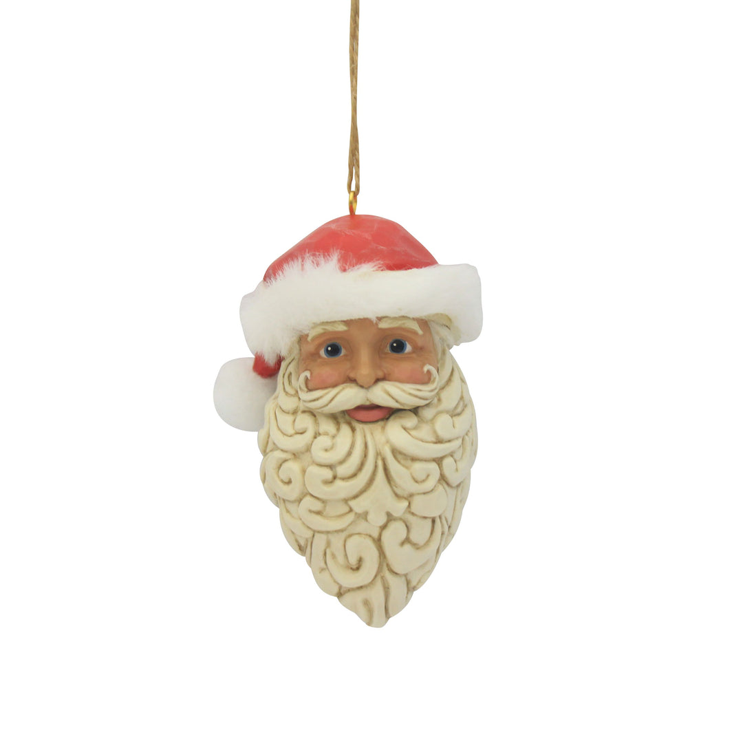 Jim Shore Heartwood Creek: Large Santa Head Hanging Ornament sparkle-castle