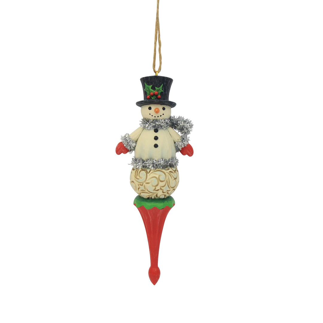 Jim Shore Heartwood Creek: Snowman Finial Hanging Ornament sparkle-castle