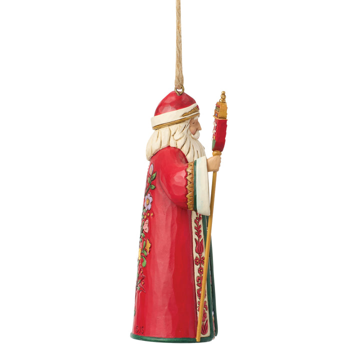 Jim Shore Heartwood Creek: Hungarian Santa Hanging Ornament sparkle-castle