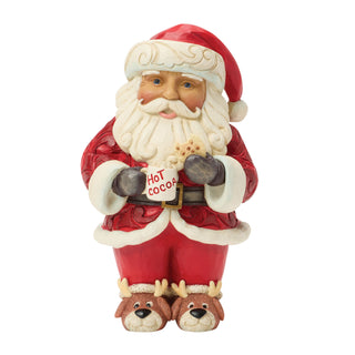 Jim Shore Heartwood Creek: Pint Sized Santa With Hot Cocoa & Cookie Figurine sparkle-castle