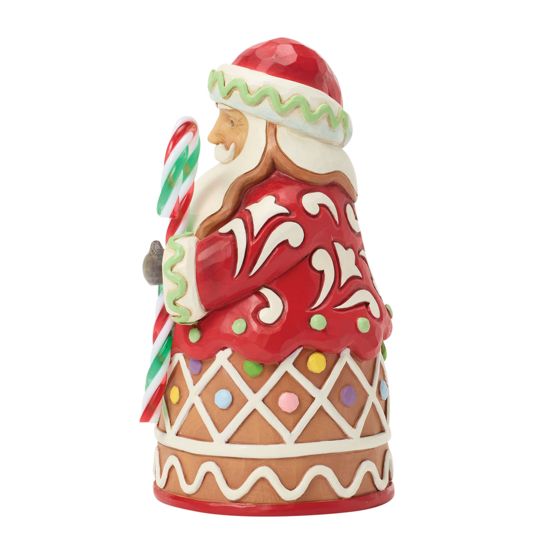 Jim Shore Heartwood Creek: Pint Sized Gingerbread Santa With Candy Cane Figurine sparkle-castle