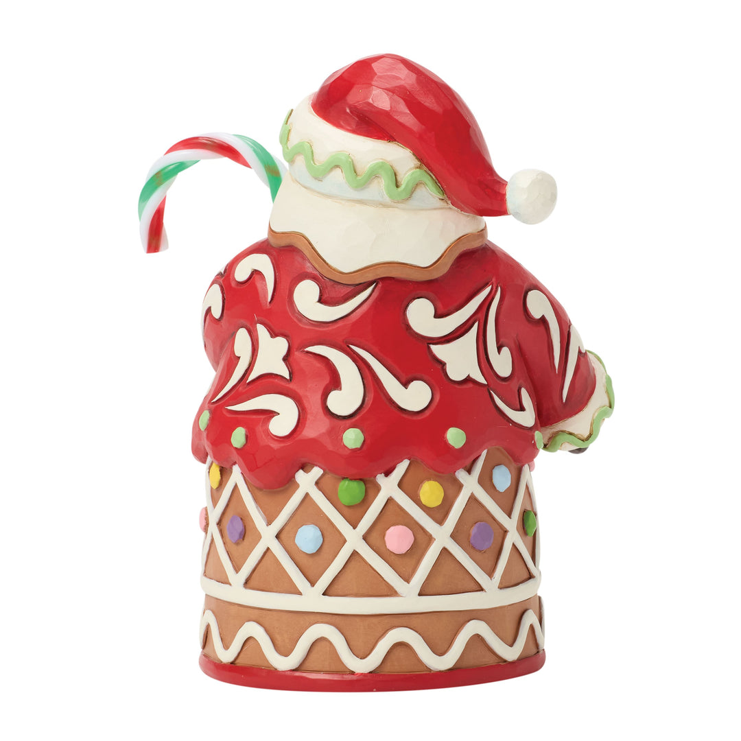 Jim Shore Heartwood Creek: Pint Sized Gingerbread Santa With Candy Cane Figurine sparkle-castle
