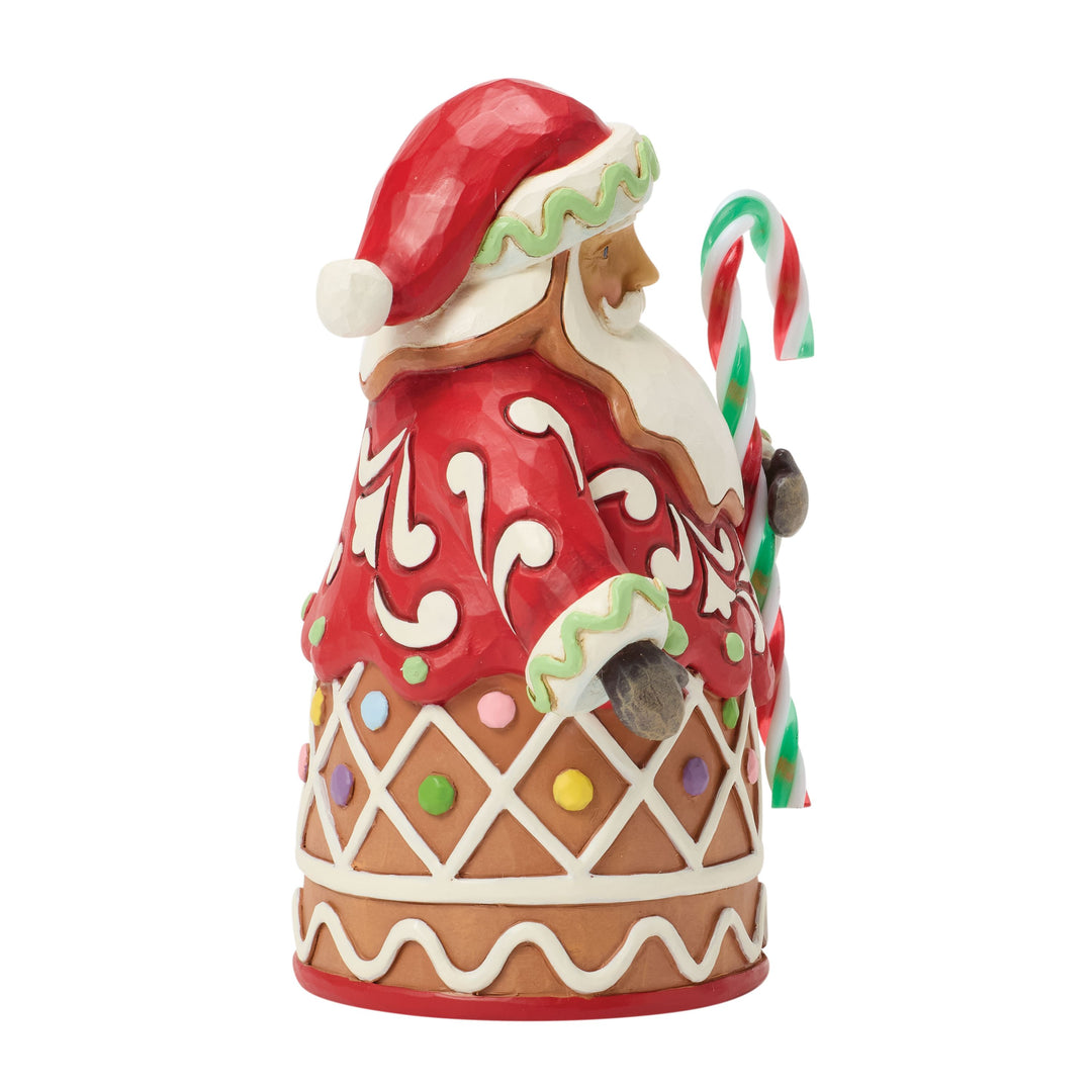 Jim Shore Heartwood Creek: Pint Sized Gingerbread Santa With Candy Cane Figurine sparkle-castle