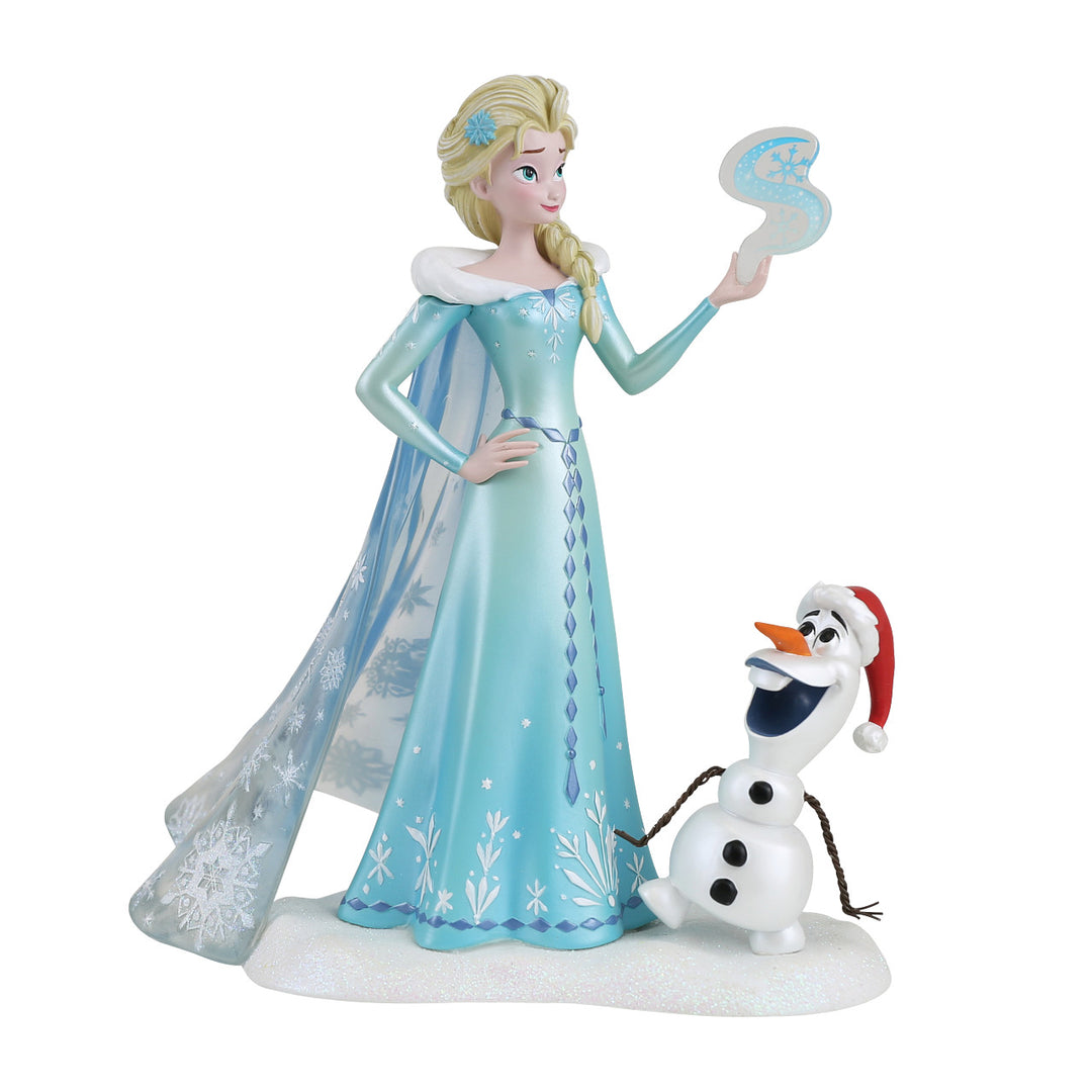 Disney Showcase: Elsa & Olaf Seasonal Figurine sparkle-castle