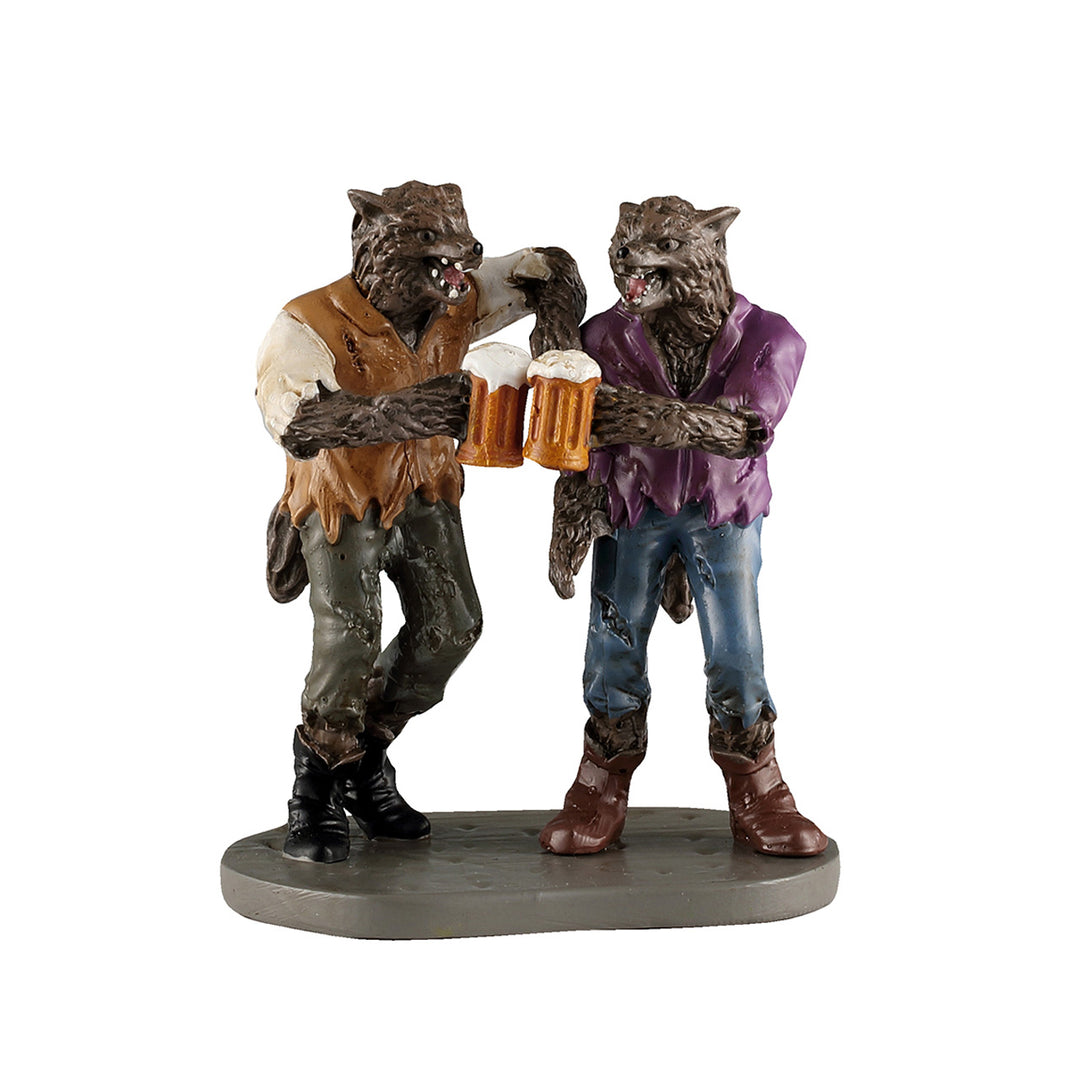 Lemax Spooky Town Halloween Village Accessory: Wolf Pack Cheers sparkle-castle