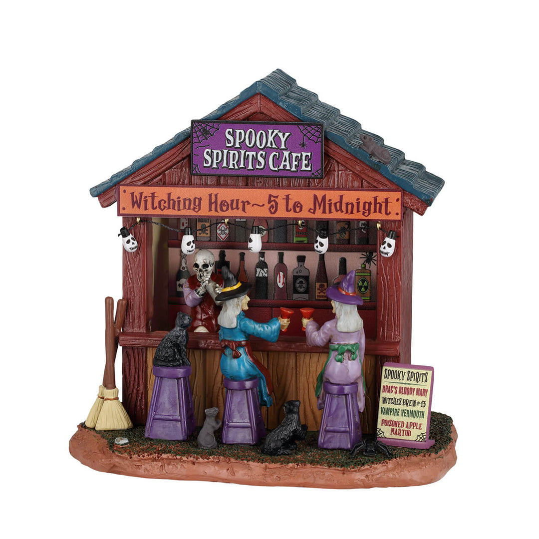 Lemax Spooky Town Halloween Village Accessory: Spooky Spirits Cafe sparkle-castle