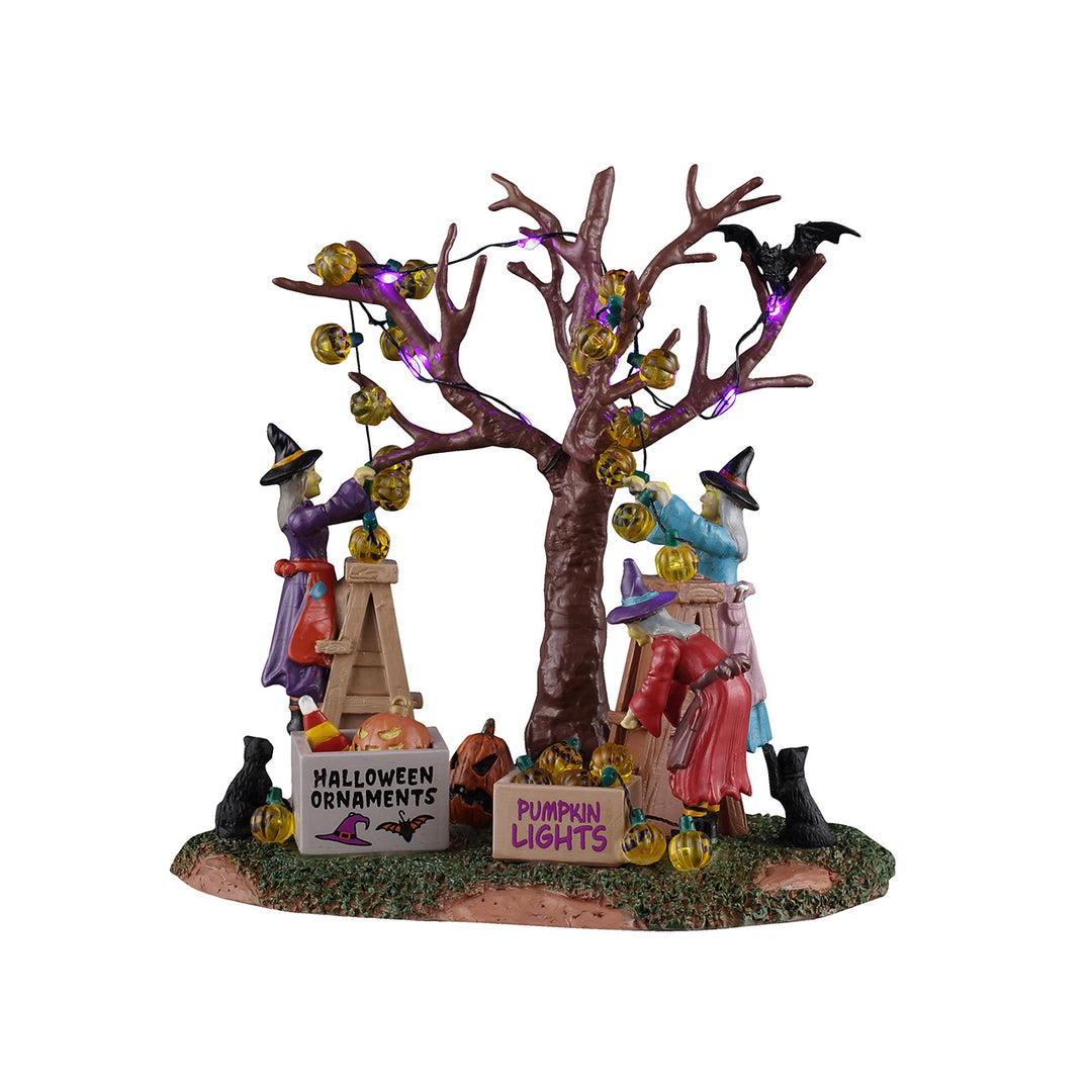 Lemax Spooky Town Halloween Village Accessory: Decorating The Spooky Tree sparkle-castle