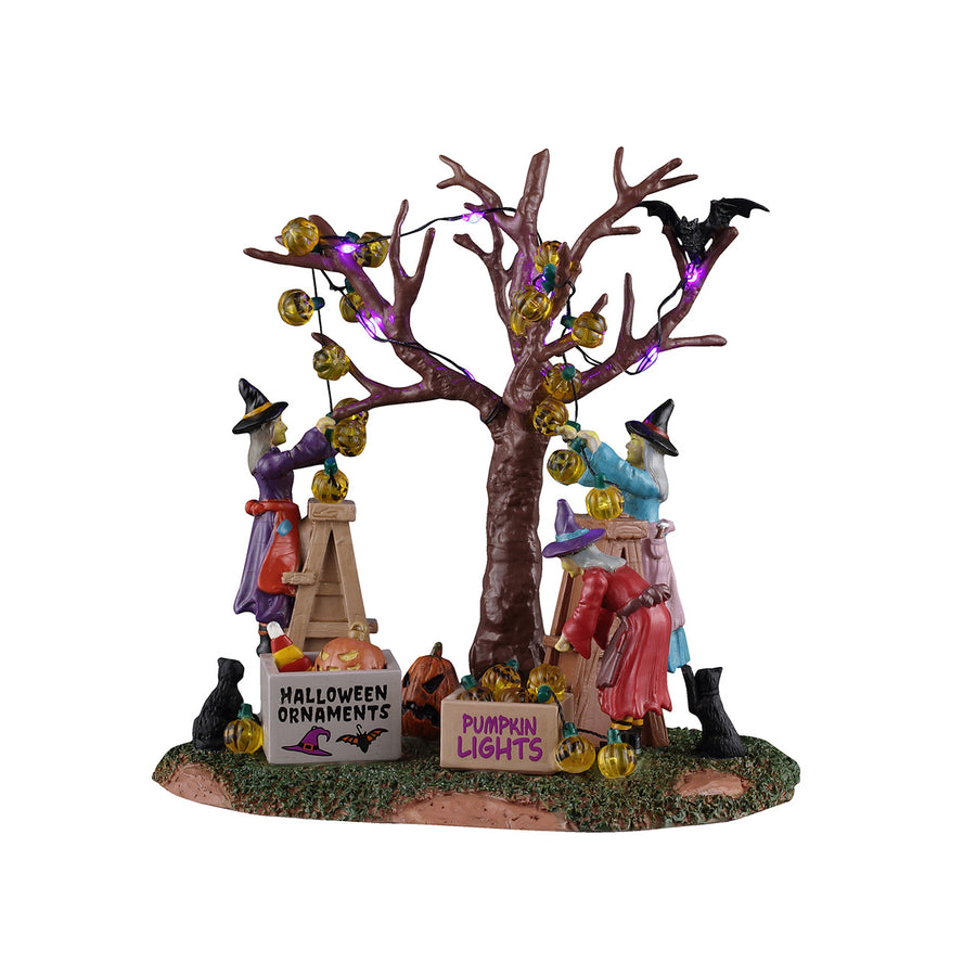 Lemax Spooky Town Halloween Village Accessory: Decorating The Spooky Tree sparkle-castle