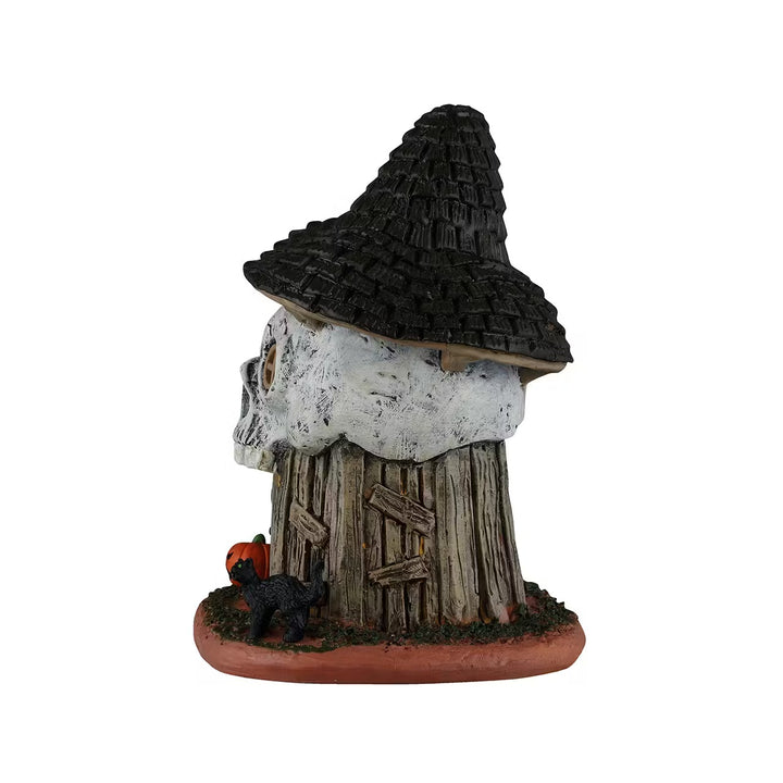 Lemax Spooky Town Halloween Village Accessory: Witch's Skull Hut sparkle-castle