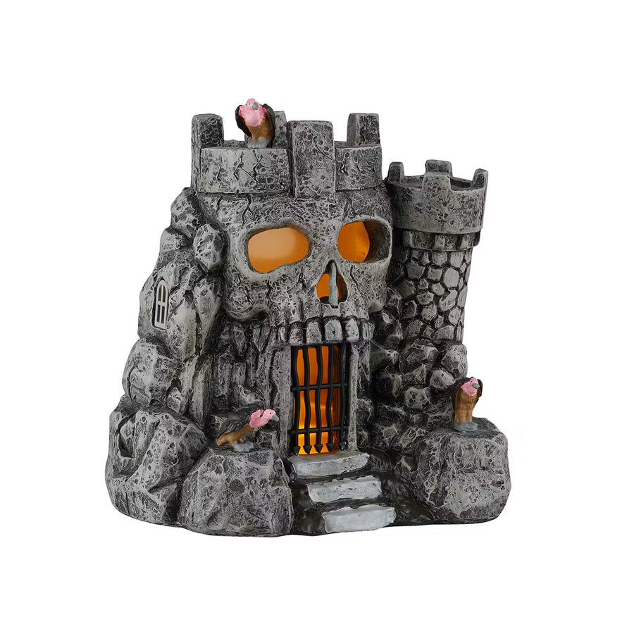 Lemax Spooky Town Halloween Village Accessory: Skull Castle sparkle-castle